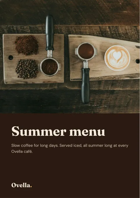 PDF file ovella-summer-menu.pdf previewed in ProofNow