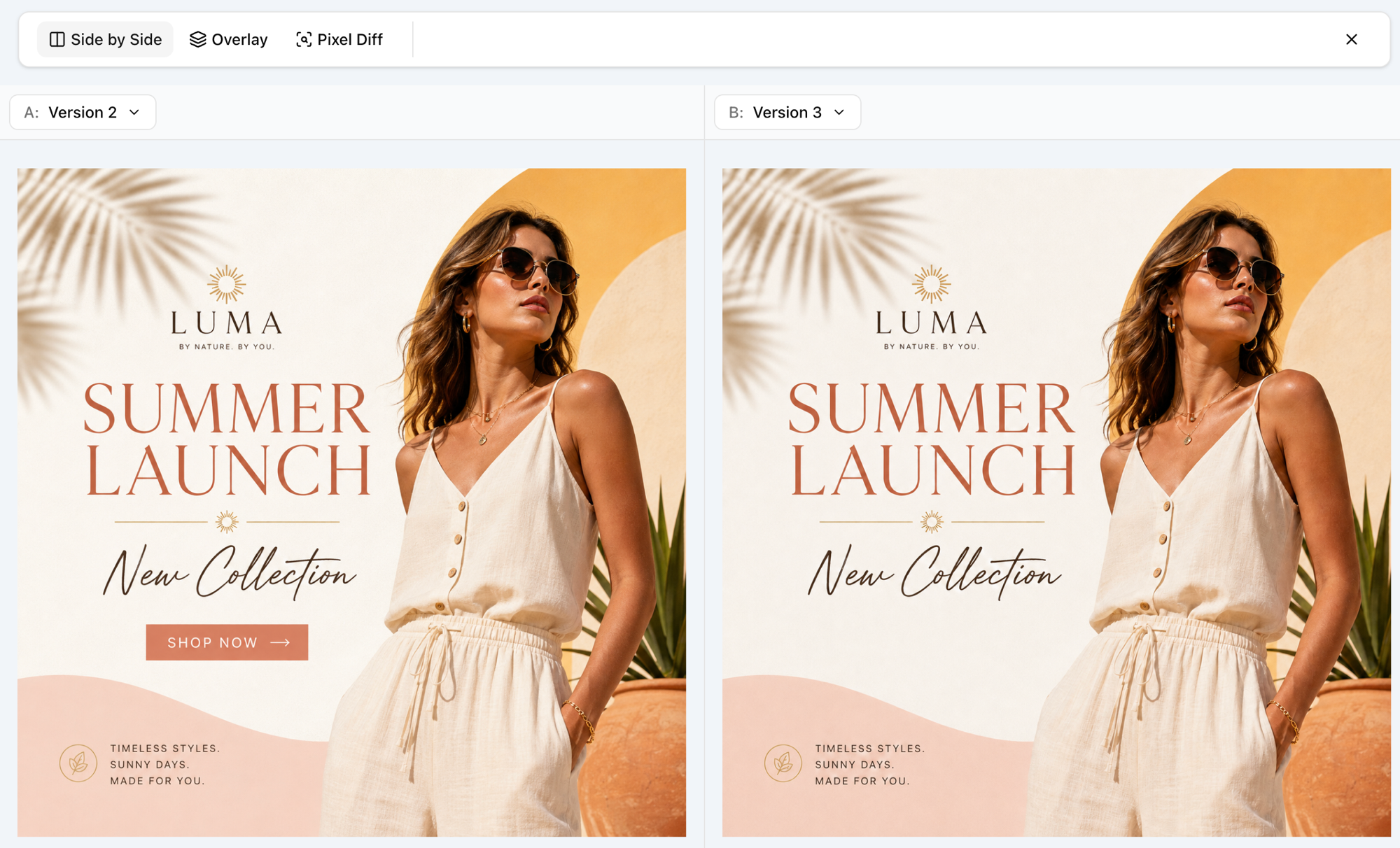 ProofNow comparing two proof versions side by side